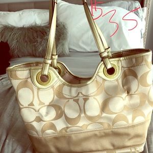 Coach gold purse